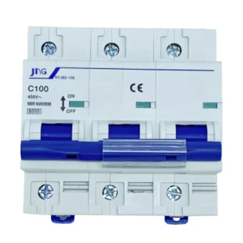 Mini disjuntor Tripolar 100Amp., curva C, 3Ka. HYJB2 3P 100A