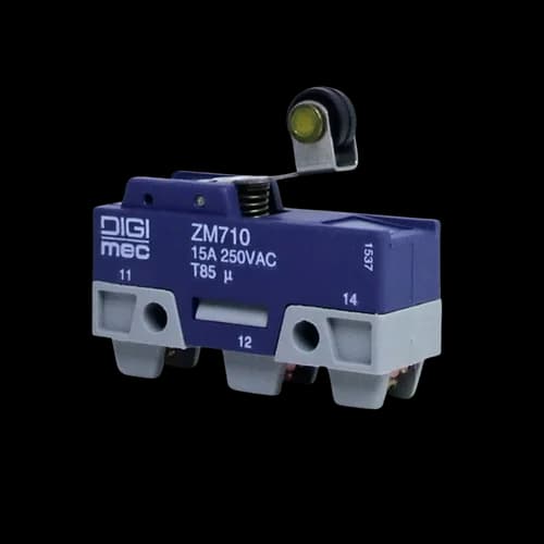 Micro Interruptor Alavanca Curta com Rolete e Operação Invertida ZM710 Digimec