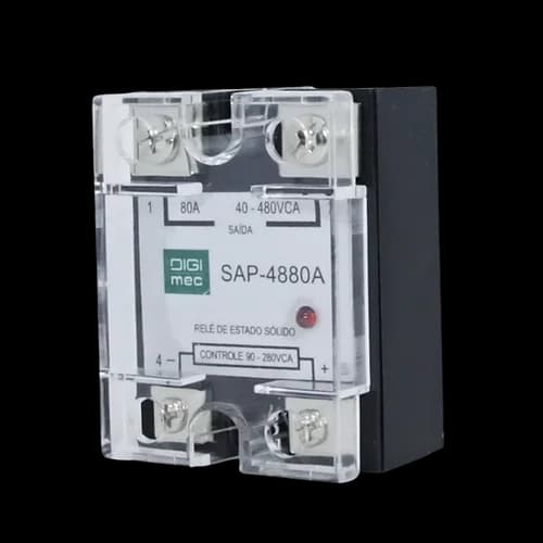 Rele de Estado Sólido Monofásico 80Amp. 480Vca 90-280VCA SAP-4880A Digimec