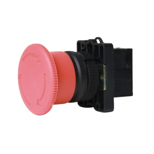 Botão de comando plástico gira/solta vermelho 1NF HB2-ES542
