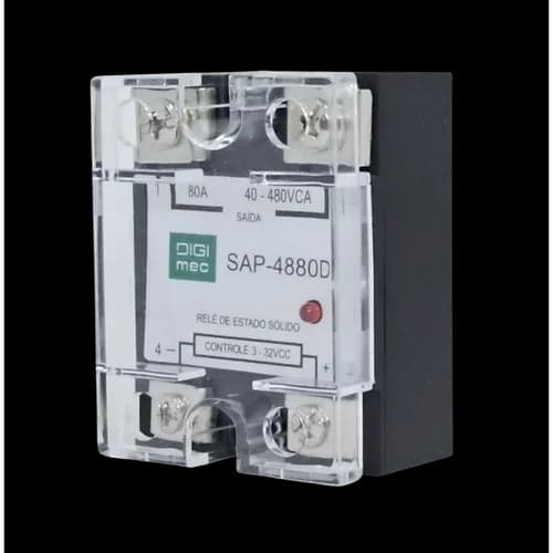Rele de Estado Sólido Monofásico 80Amp. 480Vca 3-32Vcc SAP-4880D Digimec