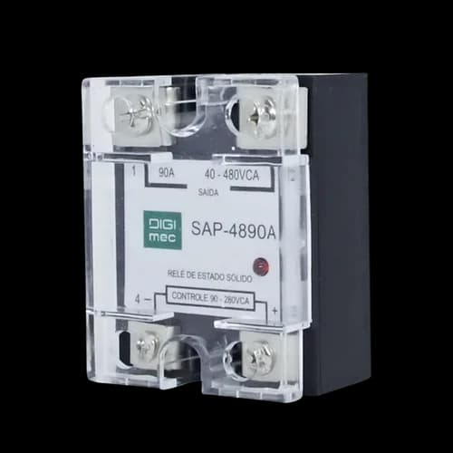 Rele de Estado Sólido Monofásico 90Amp. 480Vca 90-280VCA SAP-4890A Digimec