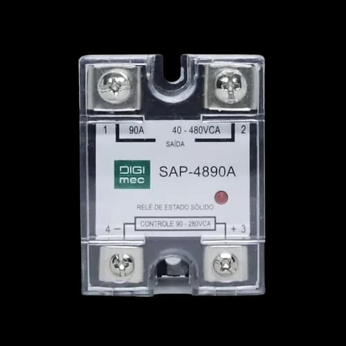 Rele de Estado Sólido Monofásico 90Amp. 480Vca 90-280VCA SAP-4890A Digimec