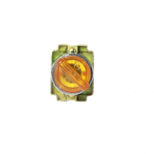 Comutador metálico manopla curta iluminado amarelo 22mm 2 posições fixas 1NA+1NF HB2-BK2565