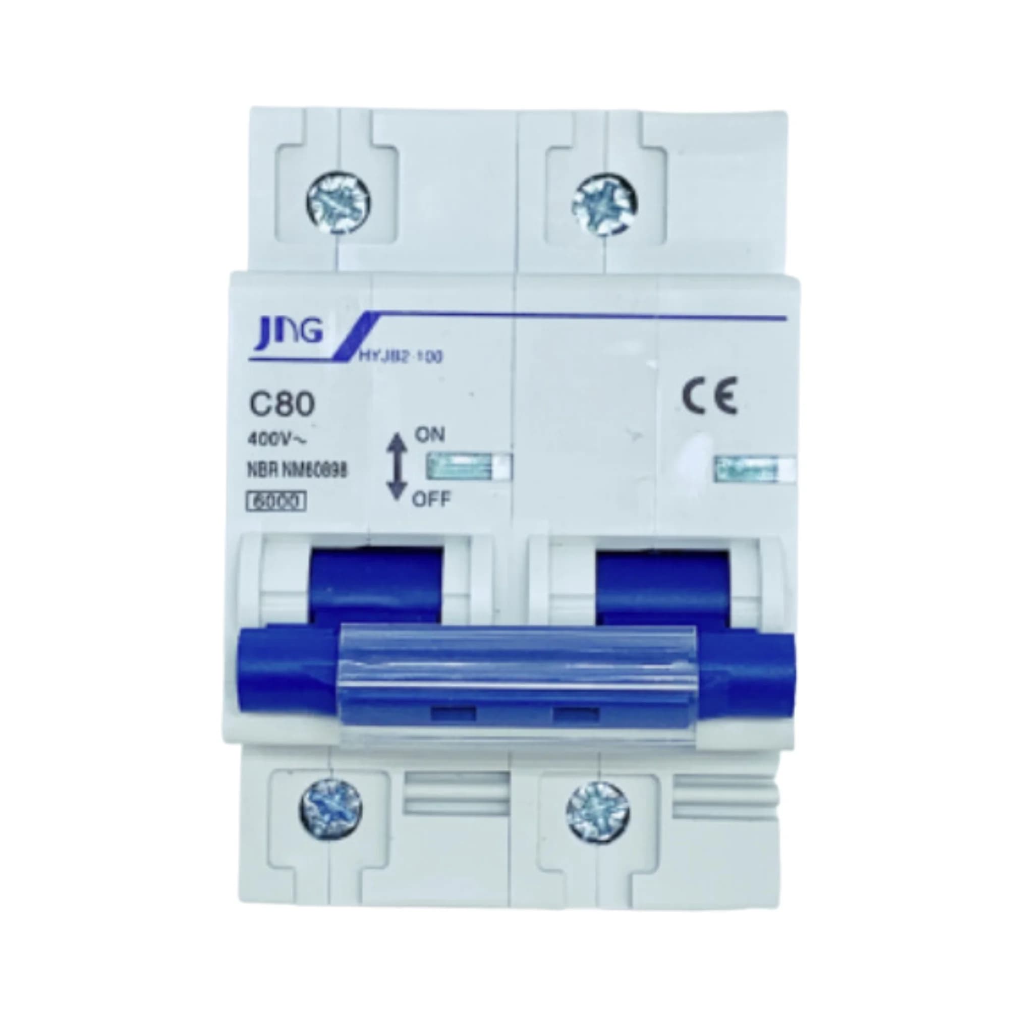 Mini disjuntor Bipolar 80Amp., curva C, 3Ka. HYJB2 2P 80A