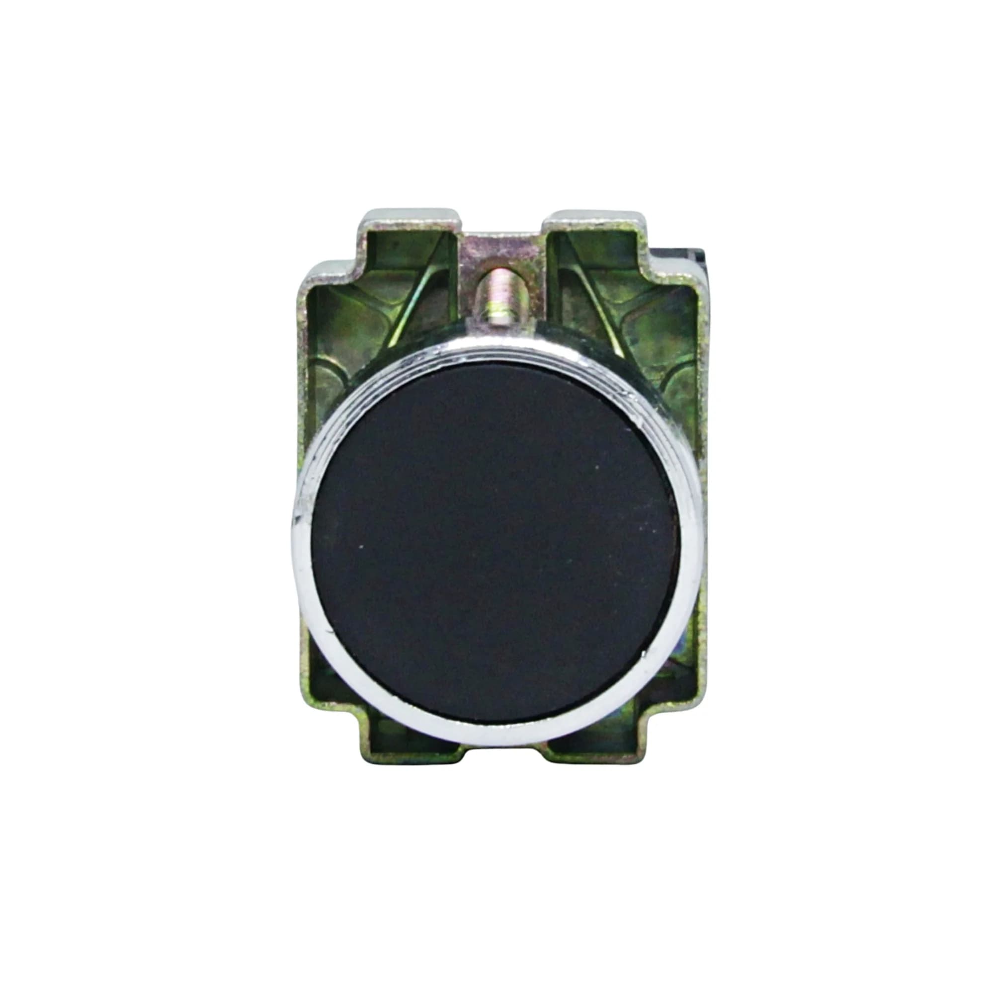 Botão de comando metálico 22mm preto bloco de contato 1NA HB2-BA21