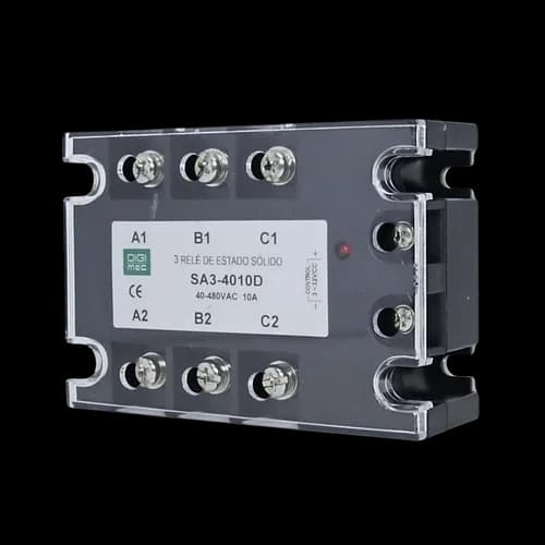 Rele de Estado Sólido Trifásico 10Amp. 480Vca 3-32Vcc SA3-4010D Digimec