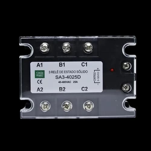 Rele de Estado Sólido Trifásico 25Amp. 480Vca 3-32Vcc SA3-4025D Digimec