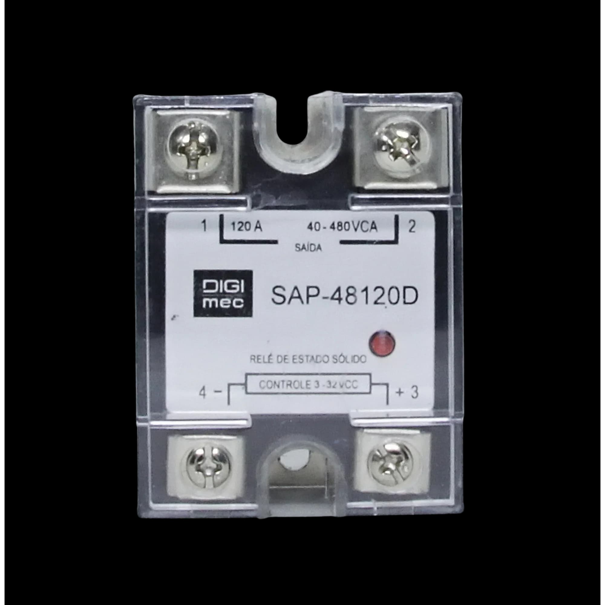 Rele de Estado Sólido Monofásico 120Amp. 480Vca 3-32Vcc SAP-48120D Digimec